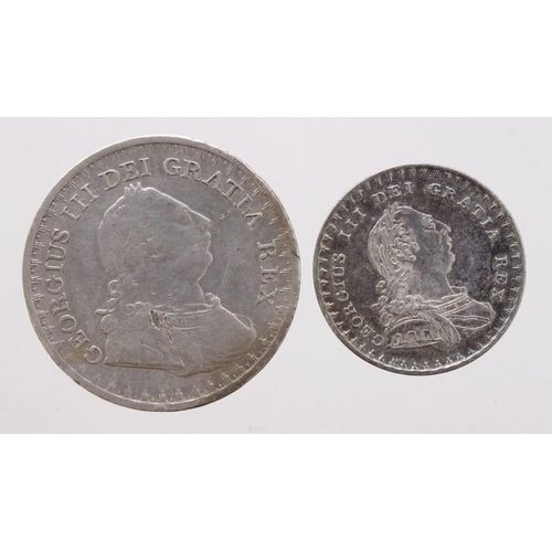 196 - Bank Tokens (2): 18d 1812 armoured bust VF-GVF, and Three Shillings 1811 scuffed and scratched F/GF