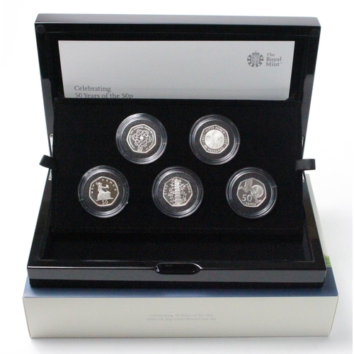 247 - Fifty Pence 2019 Silver proof five coin set 