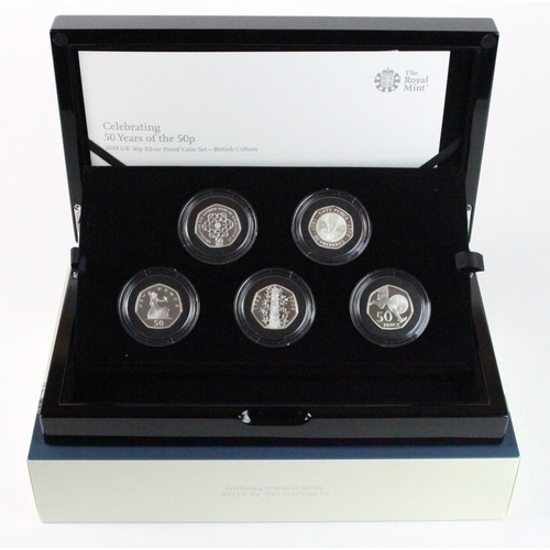 248 - Fifty Pence 2019 Silver proof five coin set 