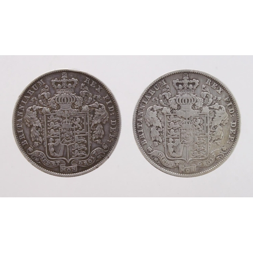 312 - Halfcrowns (2): 1825 nVF, and 1826 F