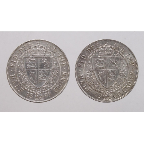 317 - Halfcrowns (2): 1899 GVF scratches, and 1900 EF