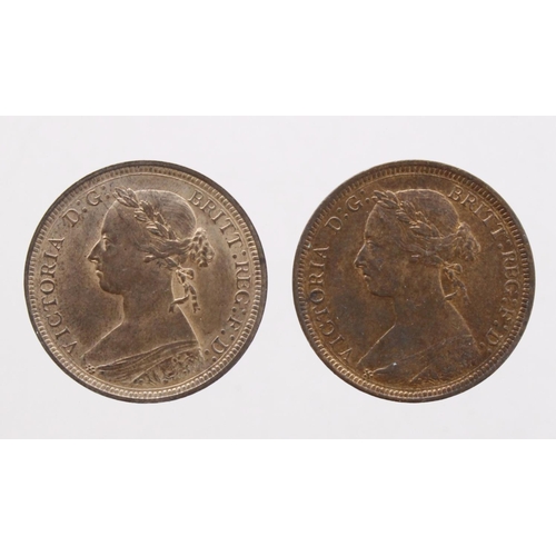 324 - Halfpennies (2): 1889 EF, and 1891 EF