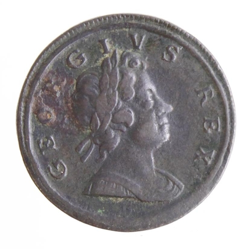 326 - Halfpenny 1718 no stops on obverse, F-GF