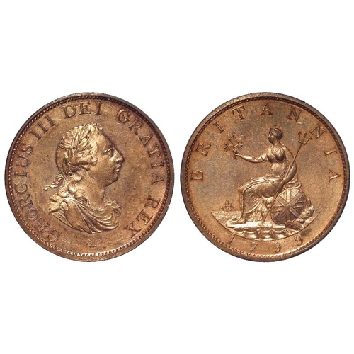 332 - Halfpenny 1799 copper proof nFDC