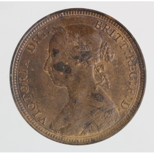 342 - Halfpenny 1890 EF, trace lustre.