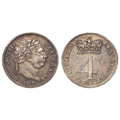 346 - Maundy Fourpence 1817 toned EF