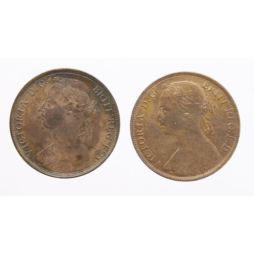 356 - Pennies (2): 1890 aEF, and 1893 EF