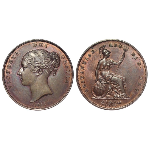 362 - Penny 1848 OT, AU trace lustre, small mark on neck.