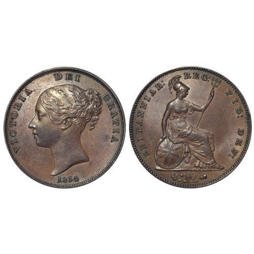 364 - Penny 1854 PT, toned GEF, ex-Lockdales A68, L289.