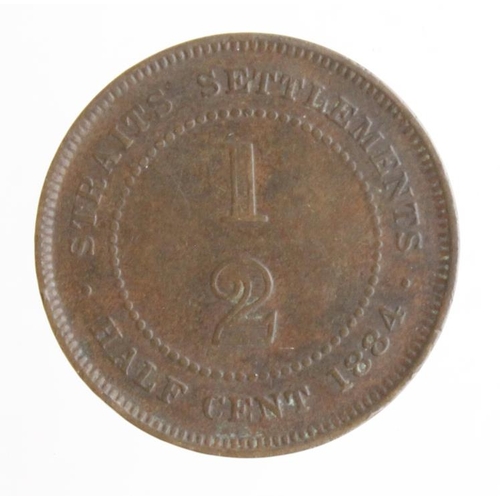 597 - Straits Settlements Half Cent 1884 aVF