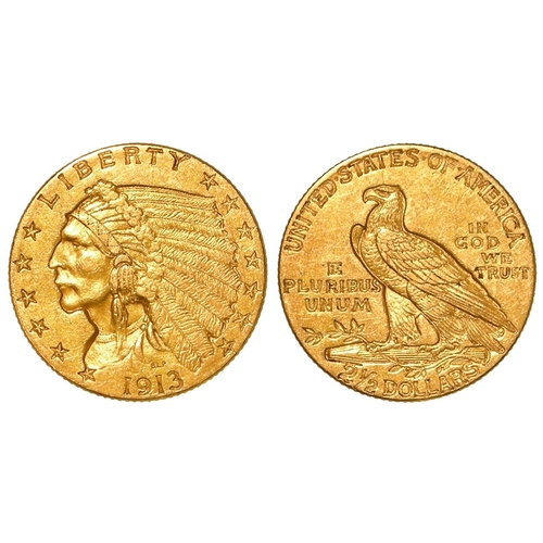 608 - USA gold $2&1/2 Quarter Eagle 1913 EF (by the 'Red Book')