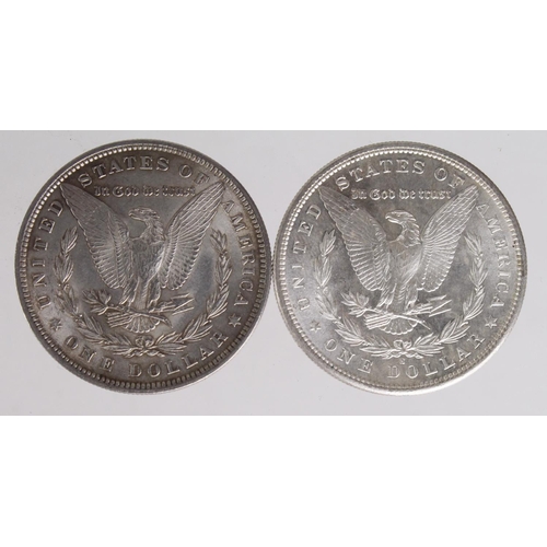 613 - USA Morgan Silver Dollars (2): 1880 lightly toned UNC, and 1881S BU