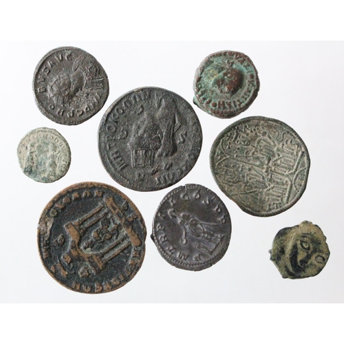 702 - Roman Bronze Coins (8) Imperial and Provincial (one Byantine), mixed grade, noted a nice Herennius E... 