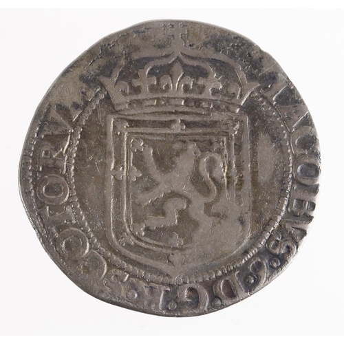 712 - Scotland, James VI silver Thistle Merk 1602, unbent Fine.