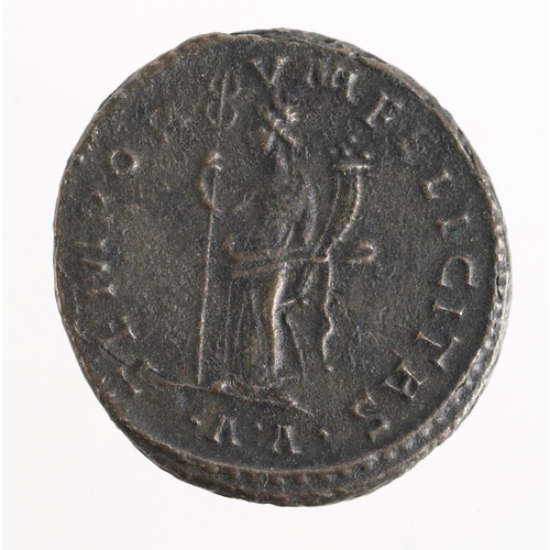 716 - Tacitas billon Antoninianus of Lugdunum Mint. Rev: Felicitas standing left, holding long caduceus an... 