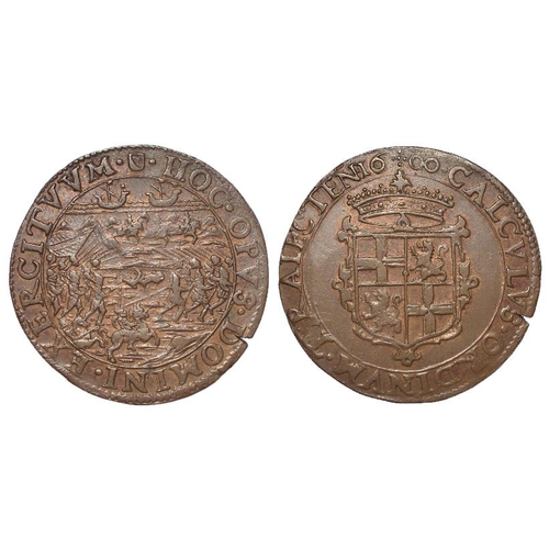 737 - British / Dutch Commemorative Jeton, copper d.31mm: Elizabethan era, the Battle of Nieuwpoort 1600, ... 