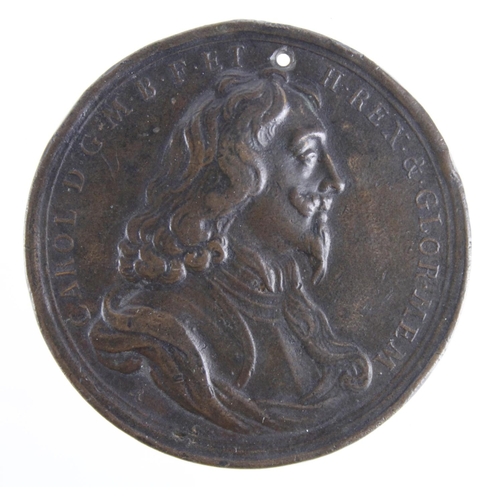 746 - British Commemorative Medal, bronze d.50.5mm: Charles I Memorial 1649, by James and Norbert Roettier... 