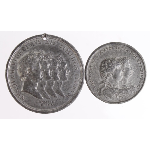 757 - British Commemorative Medals (2): Treaty of Paris 1814 by Thomason. Obv: Busts of George Prince Rege... 