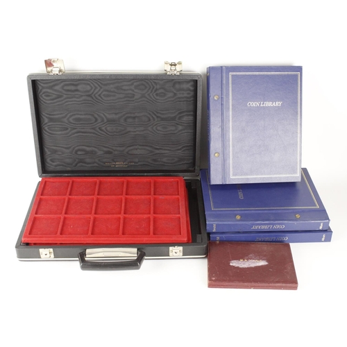 773 - Coin Accessories: A Spink & Son case for a 12-coin specimen set (1911?) with a white mark on lid and... 