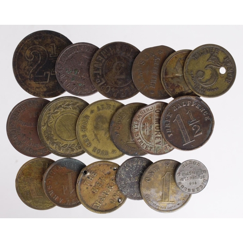 827 - Pub Checks (18) assortment 19th-early 20thC, mixed grade.