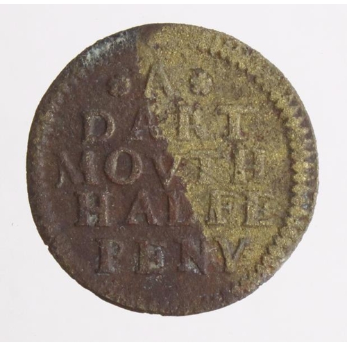 836 - Token, 17thC: Dartmouth Halfpenny, porous VG