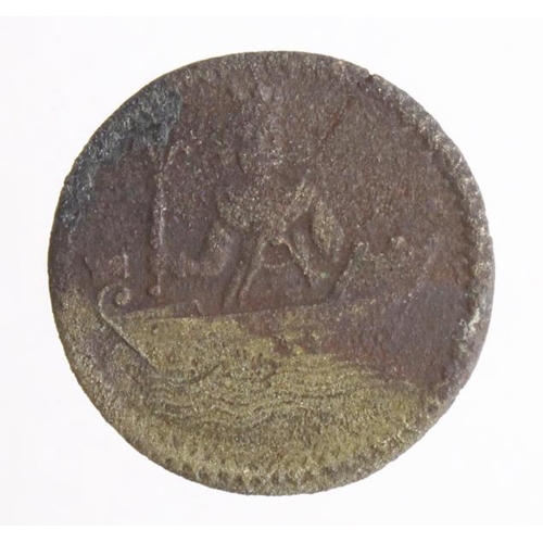 836 - Token, 17thC: Dartmouth Halfpenny, porous VG