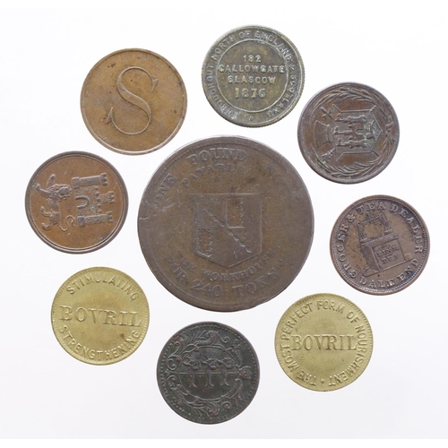 848 - Tokens, 19thC (9) including 'unofficial farthings' and others, mixed grade.