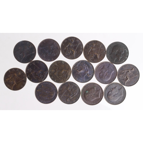 961 - GB Farthings (15) Edward VII dark finish, in selected better grades.