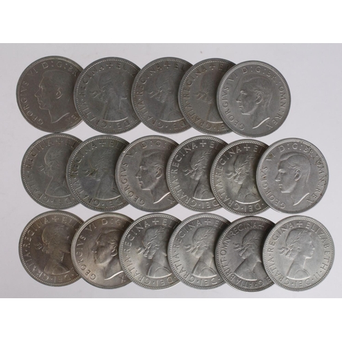 995 - GB Halfcrowns (17) GVI and QEII cupro-nickel including high grade.