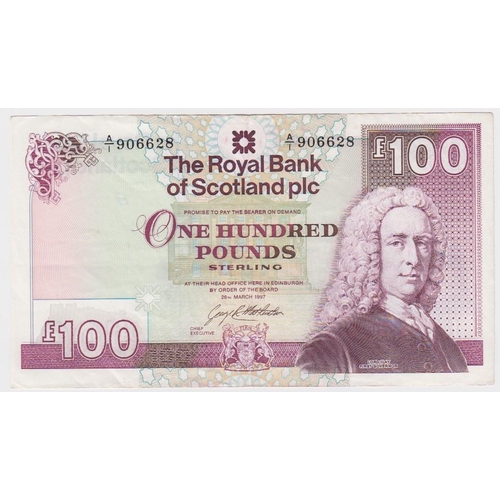 369 - Scotland, Royal Bank of Scotland plc, 100 Pounds dated 26th March 1997, signed G.R. Mathewson, seria... 