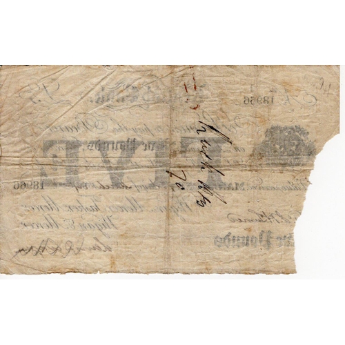 393 - Kentish Bank, Maidstone, Five Pounds dated 1st March 1884, no. 18966 for Wigan, Mercer, Tasker & Mer... 