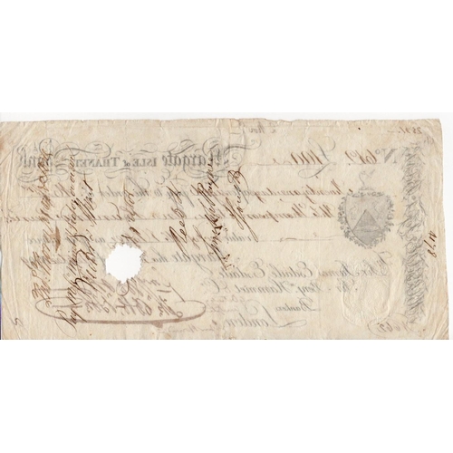 395 - Margate Isle of Thanet Bank (2), 21 day sight note and 14 day sight note dated 1799, punched hole ca... 