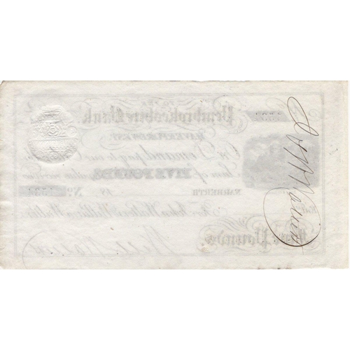 396 - Narberth, Pembrokeshire Bank, Haverfordwest 5 Pounds 18xx, serial No. 1534 for John Walters and Will... 