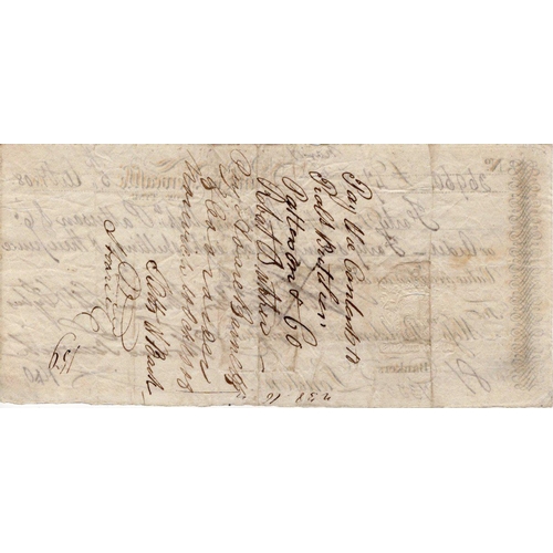 398 - Newcastle, Bank in Newcastle upon tyne, 40 Day Sight Note dated 1808 for 47 Pounds, 8 Shillings & 3 ... 