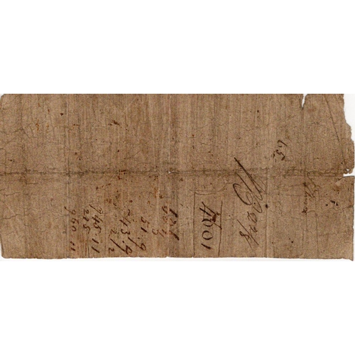 401 - Otley Bank 1 Pound dated 1815, serial No. 233 for Wm Maude & Co. (Outing 1646a) holes and splits, ed... 