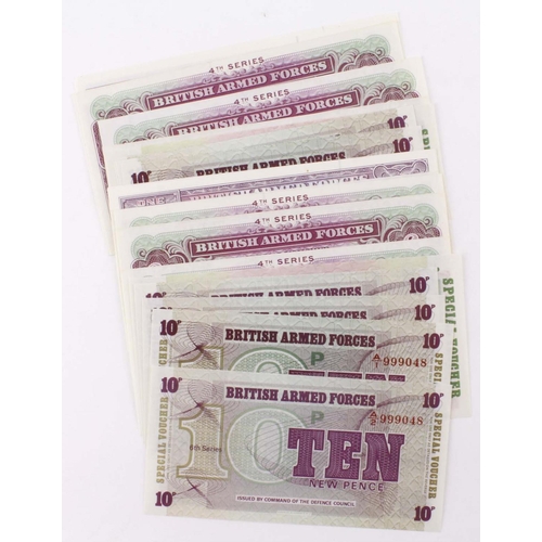 408 - British Armed Forces (22), 2 sets of 11 notes with MATCHING HIGH serial numbers, with the two sets a... 