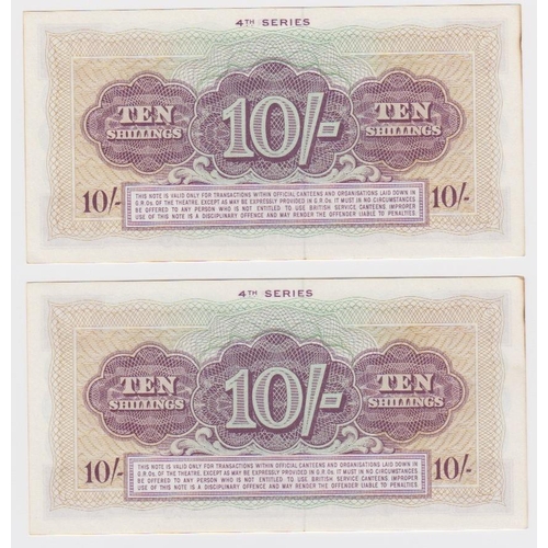 413 - British Armed Forces 10 Shillings (2) issued 1962, 4th Series scarce without punched cancellation ho... 