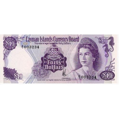 479 - Cayman Islands 40 Dollars dated 1974 (issued 1981), scarce 'Z/1' prefix REPLACEMENT note serial Z/1 ... 