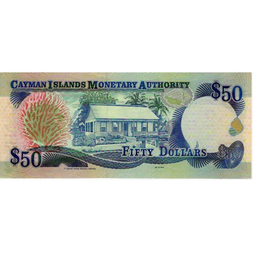 481 - Cayman Islands 50 Dollars dated 2001, serial C/1 001410 (TBB B209a, Pick29a) Uncirculated