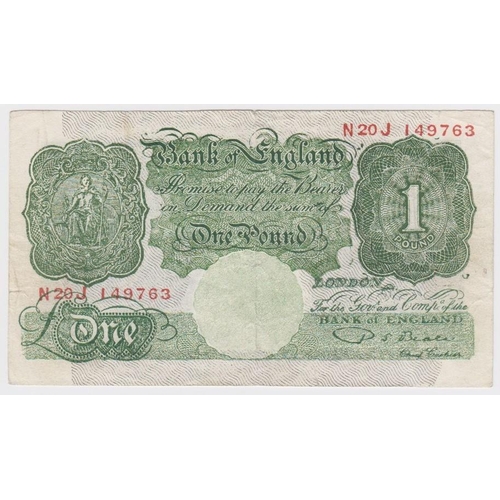 66 - Beale 1 Pound contemporary FORGERY, a few edge nicks/tears and centre hole, Fine and an interesting ... 