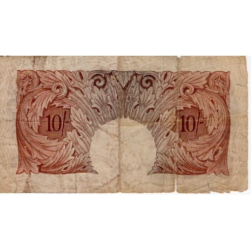 70 - Beale 10 Shillings issued 1950, rare ONE MILLION NUMBER note, serial No. 85D 1000000 (B265) small te... 