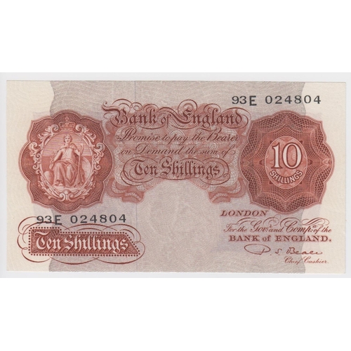 71 - Beale 10 Shillings issued 1950, scarce FIRST SERIES note 93E 024804 and this being one number above ... 