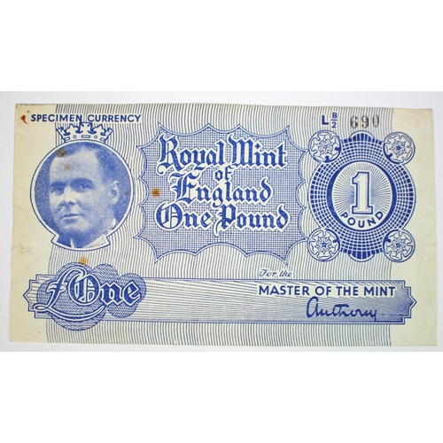 80 - England, Royal Mint of England 1 Pound, King Anthony 'Fantasy' note, issued by Anthony William Hall ... 