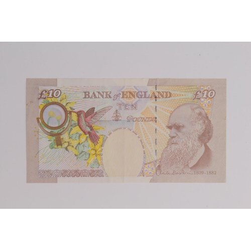 82 - ERROR Lowther 10 Pounds issued 2000, large ink smudge over Queen Elizabeth portrait, serial AK73 168... 