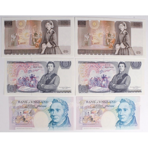 99 - Gill (6), a set of 3 x FIRST SERIES consecutive pairs, 10 Pounds issued 1988 serial DR20 551858 - DR... 