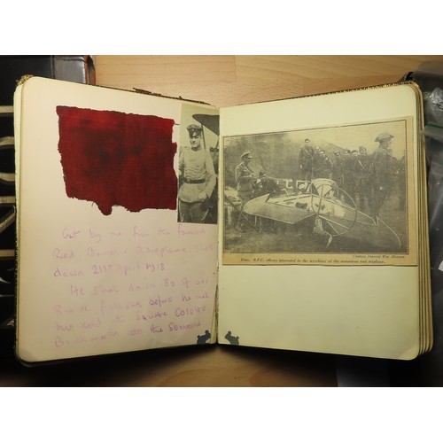 1425 - Autograph album an interesting WW1 example with a large number of entries which include two pages re... 