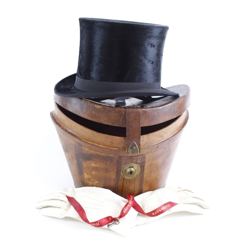 1044 - Top Hat. A late 19th to Early 20th Century top hat, with makes monogram to inside with address '170 ... 