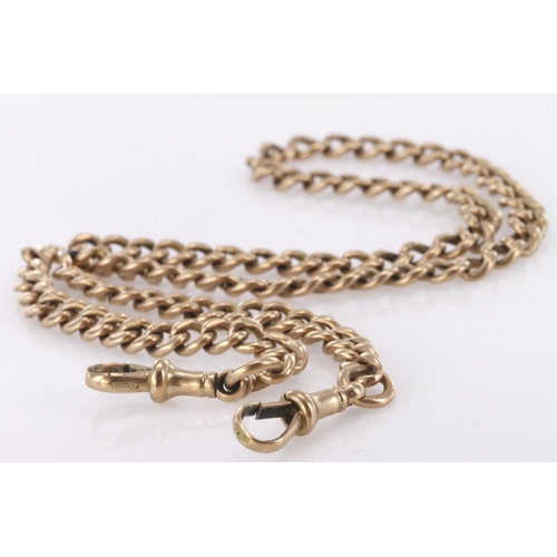 506 - 9ct pocket watch chain. Length approx 46cm, weight 33.2g