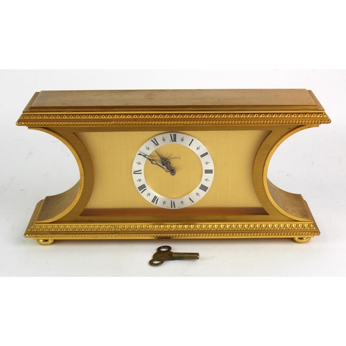 523 - Luxor gilt mantel clock (no. 1601), height 14.5cm, width 29cm, depth 8cm approx. (heavy)