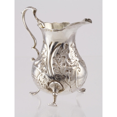 611 - George III milk jug, hallmarked London 1762 by I S & A N (listed as 